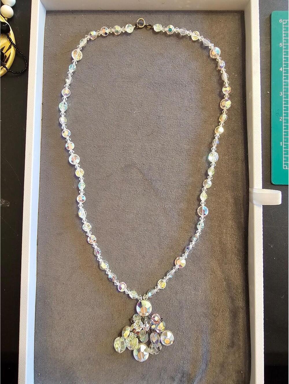 Vintage Clear Crystal Beaded Necklace